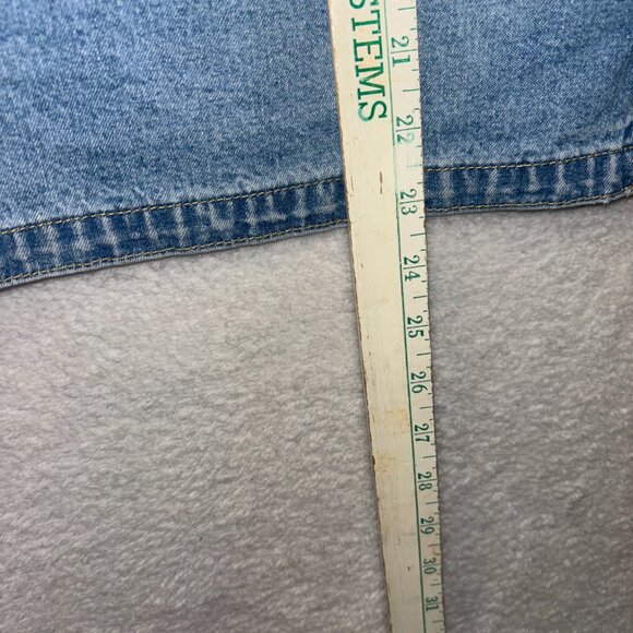 VTG Liz Claiborne Chore Jacket Womens M Petite Blue Denim Jean button Up Lizwear - Picture 8 of 10